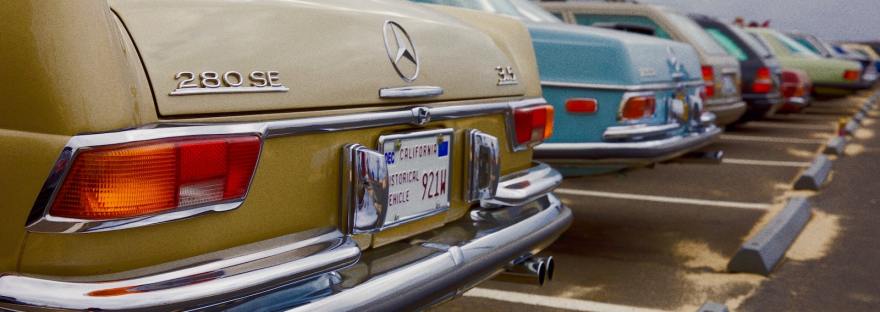 beige Mercedes-Benz classic vehicle
