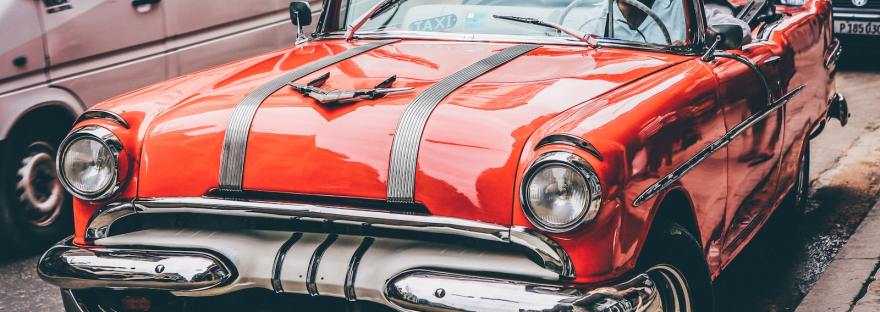 classic orange convertible coupe