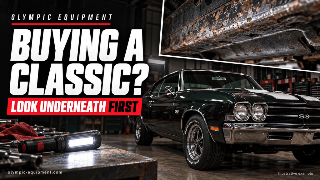 Olympic Equipment educational video cover: What Can an Undercarriage Inspection Reveal Before Buying a Classic Car?